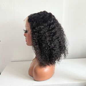 14” water wave lace  wig human Hair whit baby hair 13x4 lace frontal